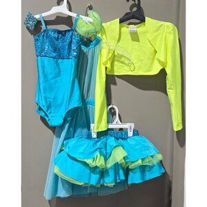 Revolution Living for the Rhythm RC18633 Blue Yellow 6 Pc Dance Outfit -- MC 7/8